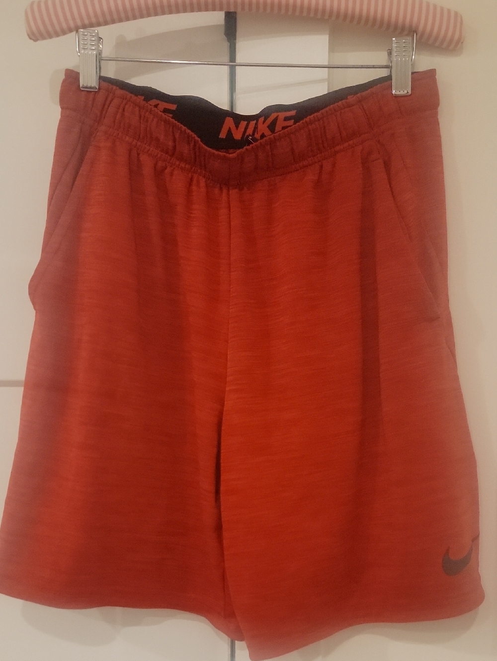 Nike Rust Orange Athletic Shorts with Black Waistband